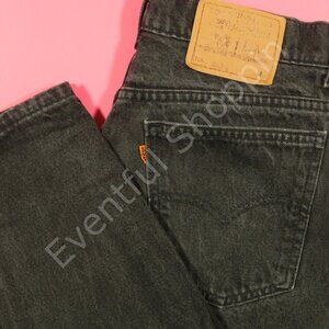 Vintage 80s Levis 921 Jeans Womens 30 Black Tapered Fit Leg Orange Tab Denim USA